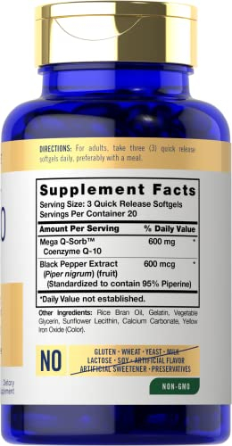 Foto 2 | Suplemento Carlyle Coq10 600 Mg Mega Q-sorb 60 Cápsulas Blandas - Venta Internacional.
