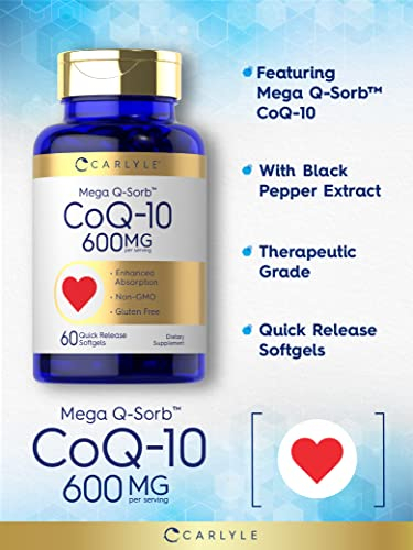 Foto 4 pulgar | Suplemento Carlyle Coq10 600 Mg Mega Q-sorb 60 Cápsulas Blandas - Venta Internacional.