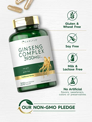 Foto 5 pulgar | Suplemento Complejo De Extracto De Ginseng Carlyle 200 Cápsulas - Venta Internacional.