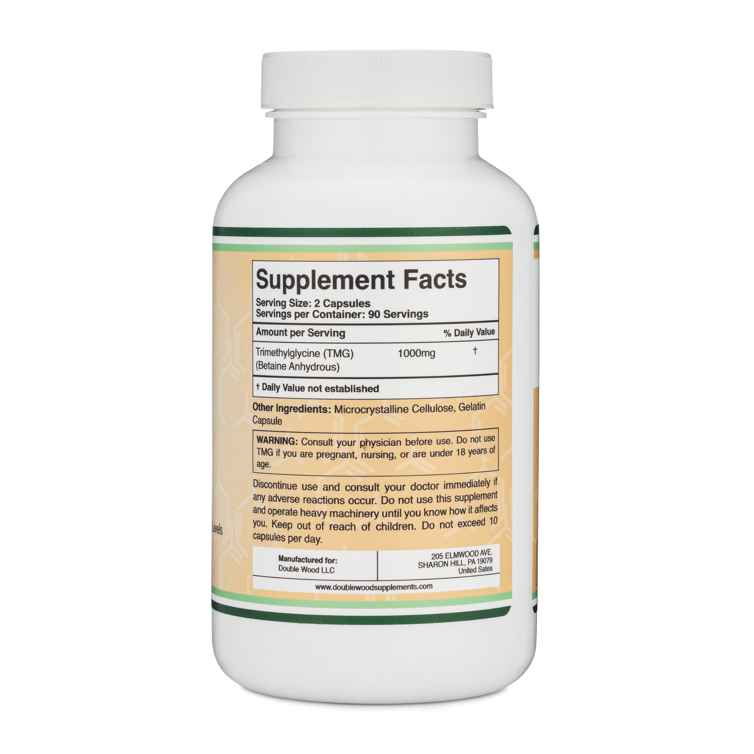 Foto 3 pulgar | Suplemento Double Wood Supplements Tmg Trimetilglicina 1000 Mg - Venta Internacional.