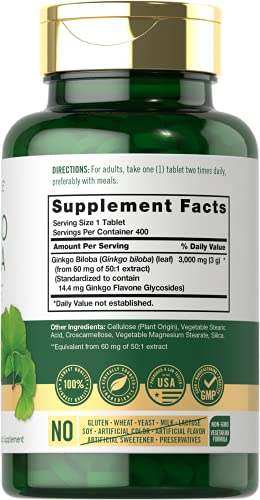 Foto 3 pulgar | Suplemento Carlyle Ginkgo Biloba 3000 Mg 400 Comprimidos - Venta Internacional.