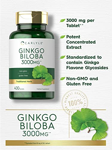 Foto 4 pulgar | Suplemento Carlyle Ginkgo Biloba 3000 Mg 400 Comprimidos - Venta Internacional.