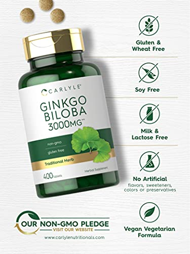 Foto 5 pulgar | Suplemento Carlyle Ginkgo Biloba 3000 Mg 400 Comprimidos - Venta Internacional.