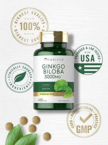 Foto 6 pulgar | Suplemento Carlyle Ginkgo Biloba 3000 Mg 400 Comprimidos - Venta Internacional.
