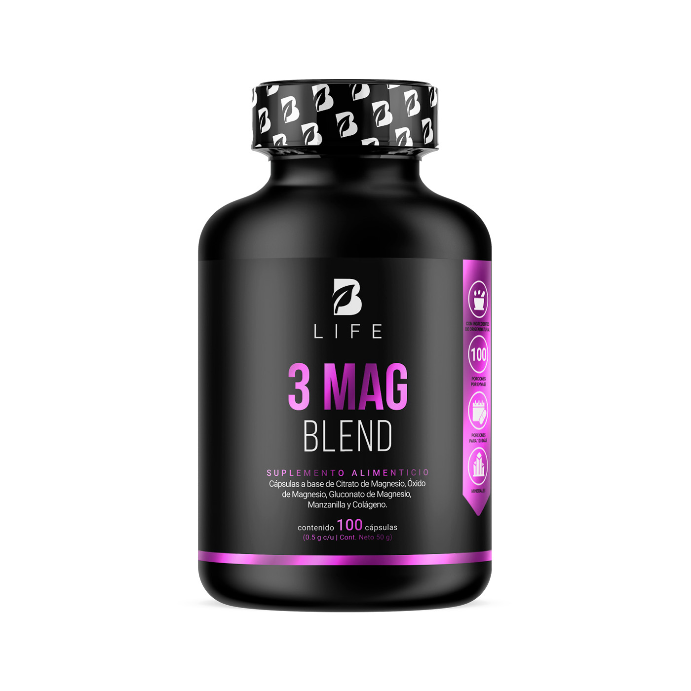 Foto 1 | 3 Mag Blend B Life 100 Cápsulas