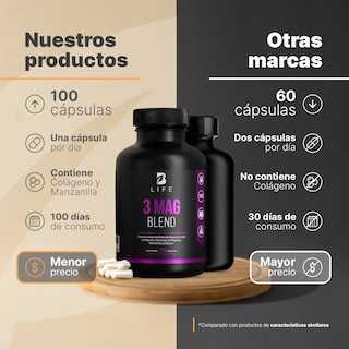 Foto 3 | 3 Mag Blend B Life 100 Cápsulas