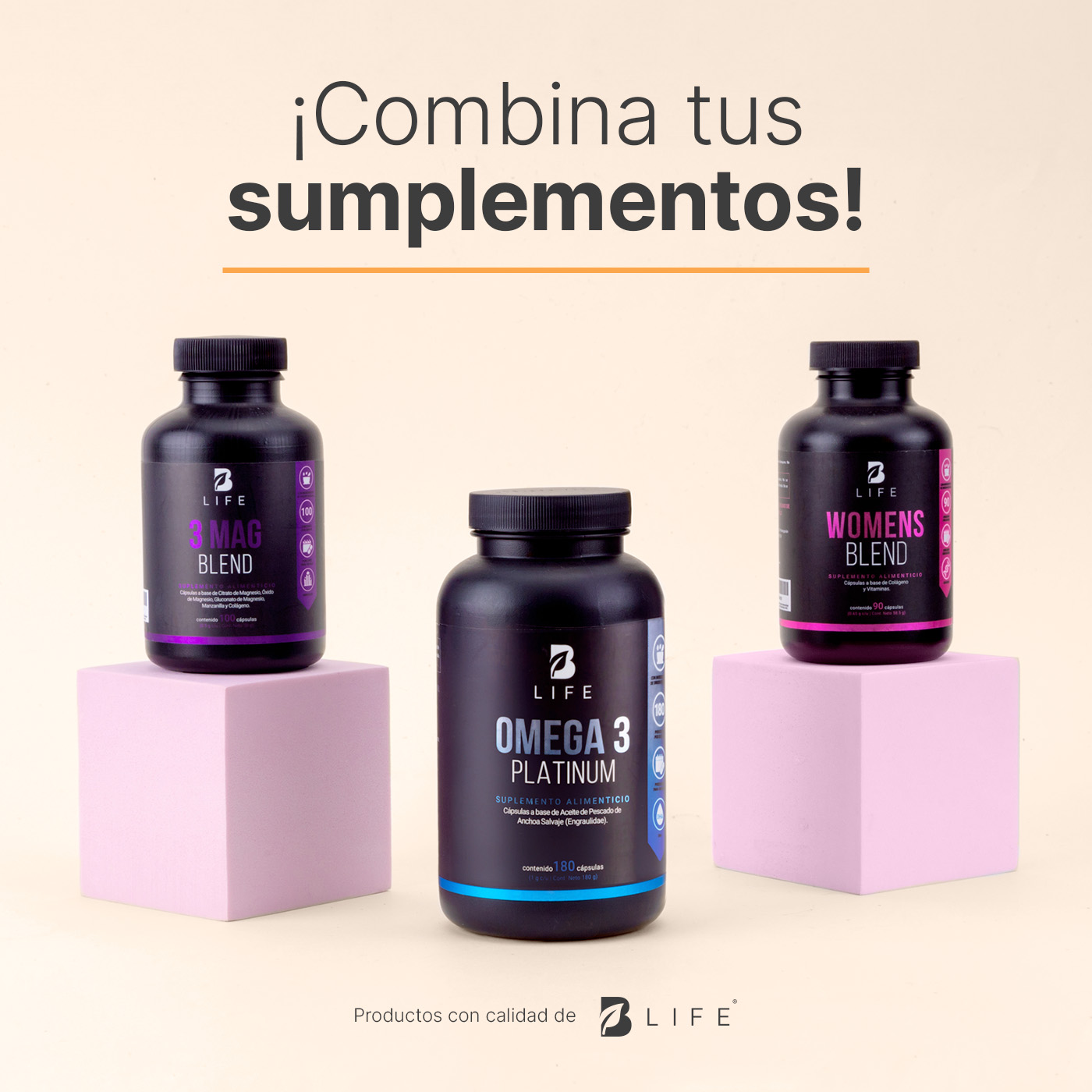 Foto 5 | 3 Mag Blend B Life 100 Cápsulas