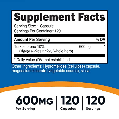 Foto 2 | Suplemento Dietético Nutricost Turkesterone 600 Mg 120 Cápsulas - Venta Internacional.