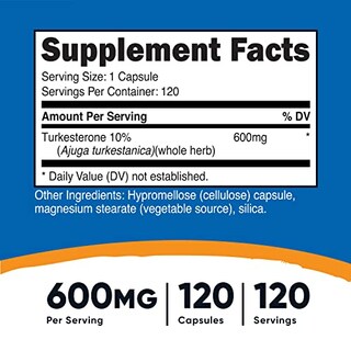 Foto 2 | Suplemento Dietético Nutricost Turkesterone 600 Mg 120 Cápsulas - Venta Internacional.