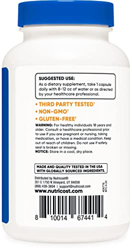 Foto 4 pulgar | Suplemento Dietético Nutricost Turkesterone 600 Mg 120 Cápsulas - Venta Internacional.