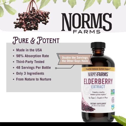 Foto 7 pulgar | Extracto De Saúco Norm's Farms American Pure, Botella De 240 Ml - Venta Internacional.