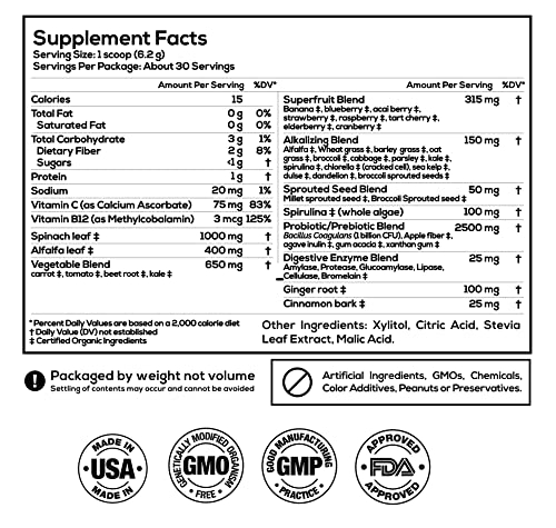 Foto 6 pulgar | Super Greens Powder Wild Foods Organic Con Enzimas Digestivas - Venta Internacional.