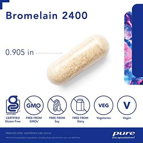 Foto 5 pulgar | Suplemento Pure Encapsulations Bromelain 2400 500 Mg 60 Cápsulas - Venta Internacional.