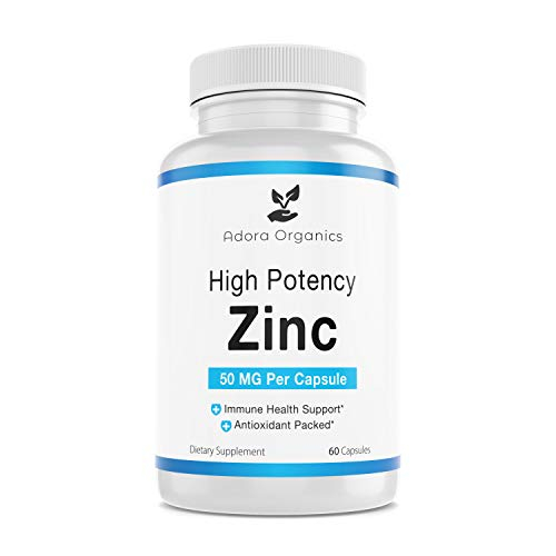 Foto 2 pulgar | Suplemento Adora Organics Zinc De Alta Potencia 50 Mg 60 Cápsulas - Venta Internacional.