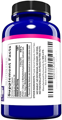 Foto 8 pulgar | Suplemento Md.life De L-metilfolato De 1 Mg Professional Strength - Venta Internacional.