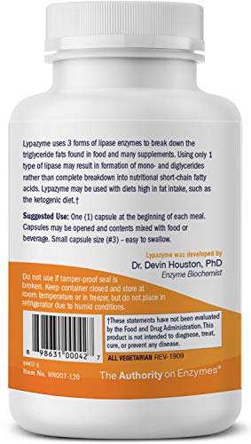 Foto 3 pulgar | Suplemento Houston Enzymes Lypazyme 120 Cápsulas - Venta Internacional.