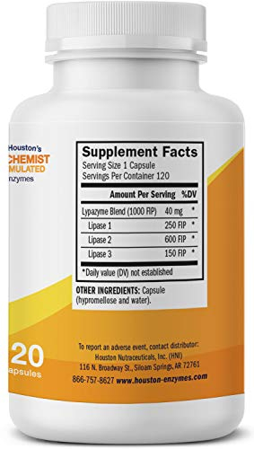 Foto 4 pulgar | Suplemento Houston Enzymes Lypazyme 120 Cápsulas - Venta Internacional.