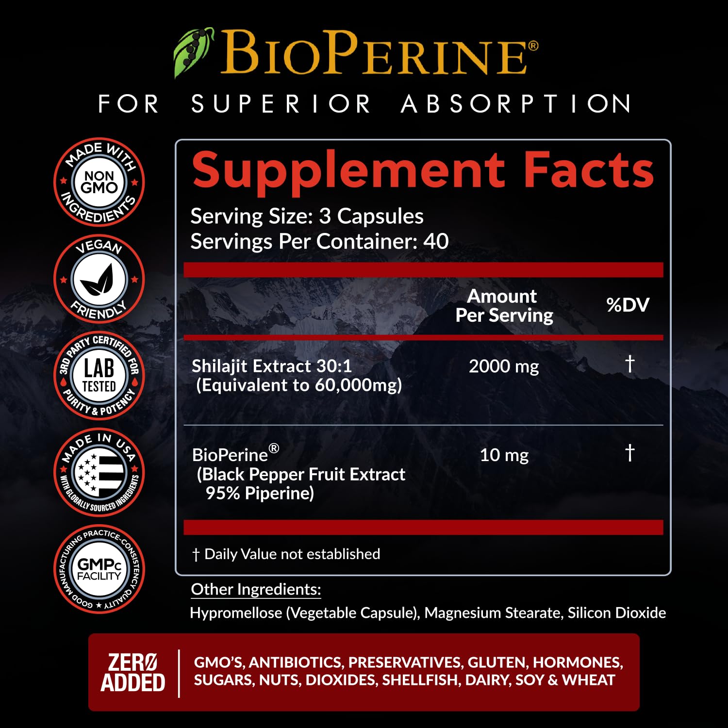 Foto 4 pulgar | Suplemento Rainbow Nutrients Pure Himalayan Shilajit 120 Píldoras - Venta Internacional.