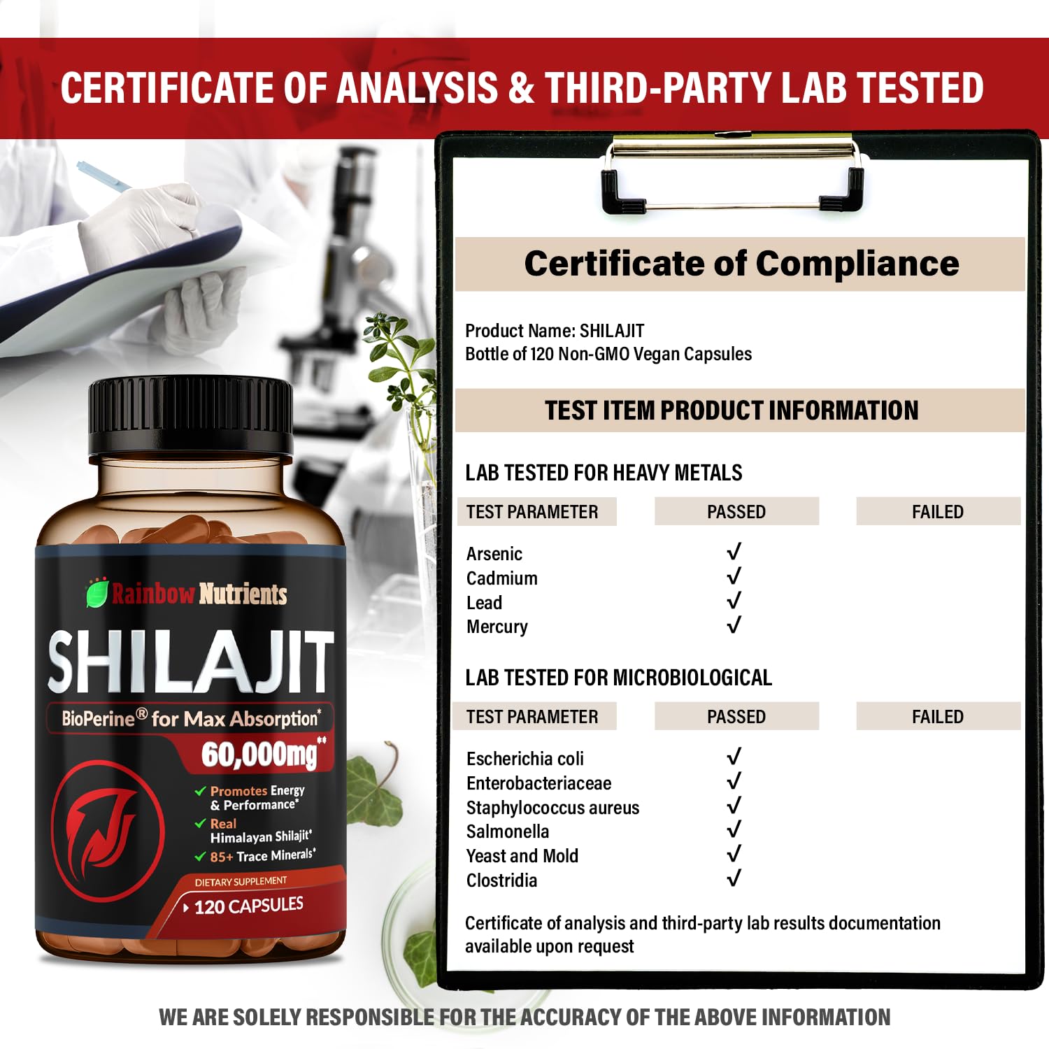 Foto 7 pulgar | Suplemento Rainbow Nutrients Pure Himalayan Shilajit 120 Píldoras - Venta Internacional.