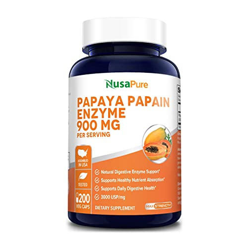 Foto 2 pulgar | Suplemento De Enzima Papaína De Papaya Nusapure 900 Mg 200 Cápsulas - Venta Internacional.