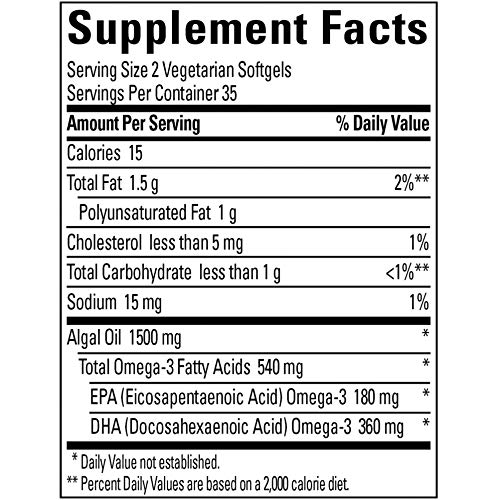 Foto 3 pulgar | Suplemento Nature Made Algae Omega 3 540 Mg 70 Cápsulas Blandas - Venta Internacional.