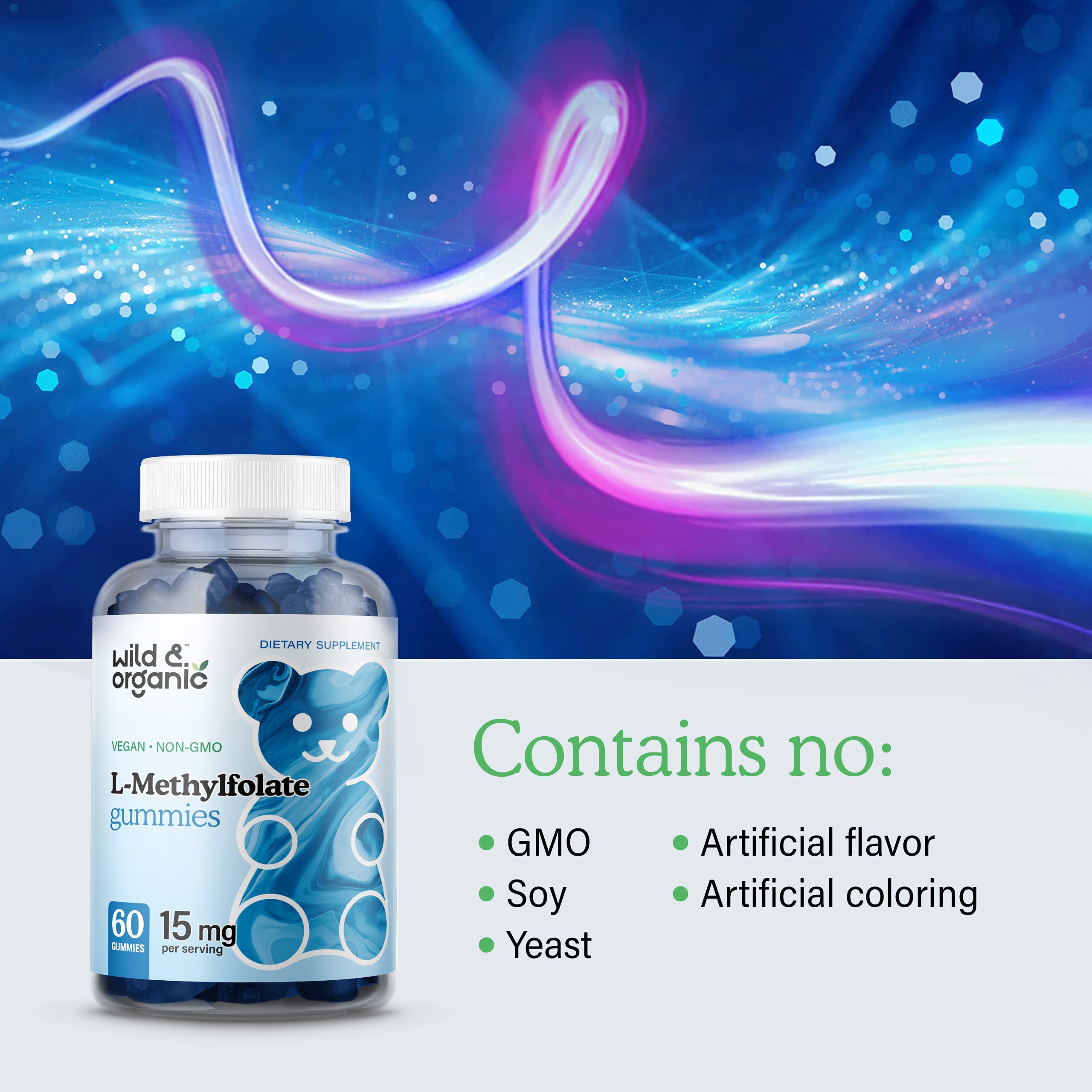 Foto 7 pulgar | Suplemento De L-metilfolato Orgánico Y Silvestre, 15 Mg, Gomitas Y Vitamina A - Venta Internacional.