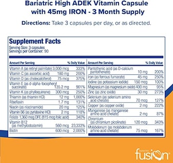 Foto 2 | Suplemento Multivitamínico Bariatric Fusion High Adek 270 Cápsulas - Venta Internacional.