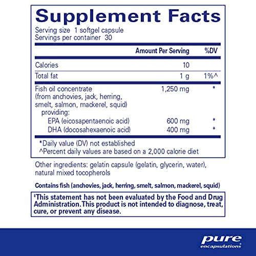 Foto 3 pulgar | Cápsulas De Gelatina Blanda Supplement Pure Encapsulations O.n.e. Omega 30 - Venta Internacional.