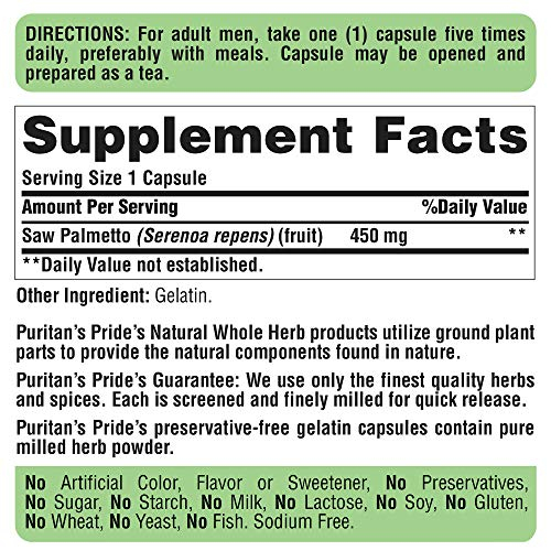 Foto 2 | Suplemento Puritan's Pride Saw Palmetto Prostate 450 Mg Softgg - Venta Internacional.