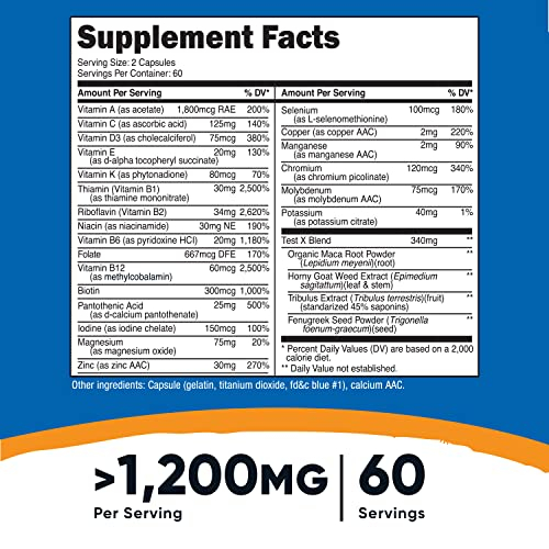 Foto 3 pulgar | Multivitamínico Nutricost Para Hombres 120 Cápsulas - Vitamins & Min - Venta Internacional.