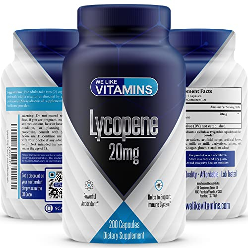 Foto 2 pulgar | Suplemento We Like Vitamins, Licopeno, 20 Mg, 200 Cápsulas - Venta Internacional.
