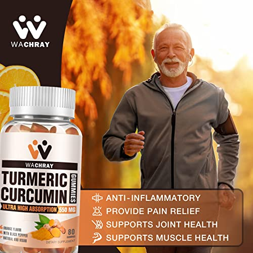 Foto 2 | Suplementos: Gomitas De Cúrcuma Y Curcumina Wachray Con Jengibre Y Bl - Venta Internacional.