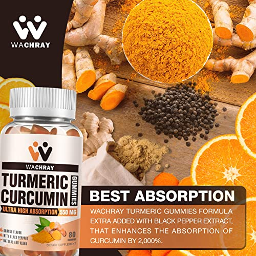 Foto 4 pulgar | Suplementos: Gomitas De Cúrcuma Y Curcumina Wachray Con Jengibre Y Bl - Venta Internacional.