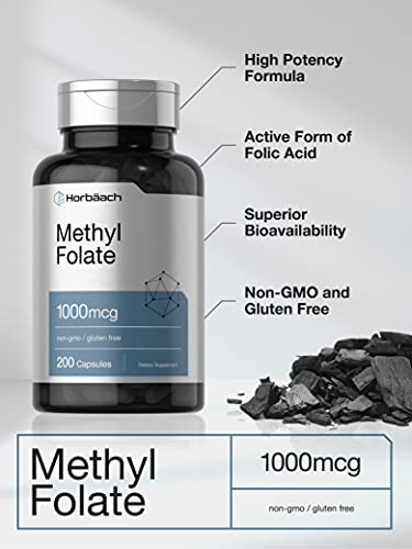 Foto 5 pulgar | Suplemento Horbäach De Folato De Metilo 1000 Mcg 200 Cápsulas - Venta Internacional.