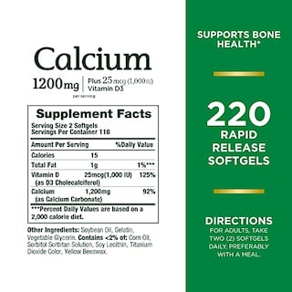 Foto 2 | Complementa Nature's Bounty Calcium 1200 mg con 1000 de Vitamina D3 - Venta Internacional