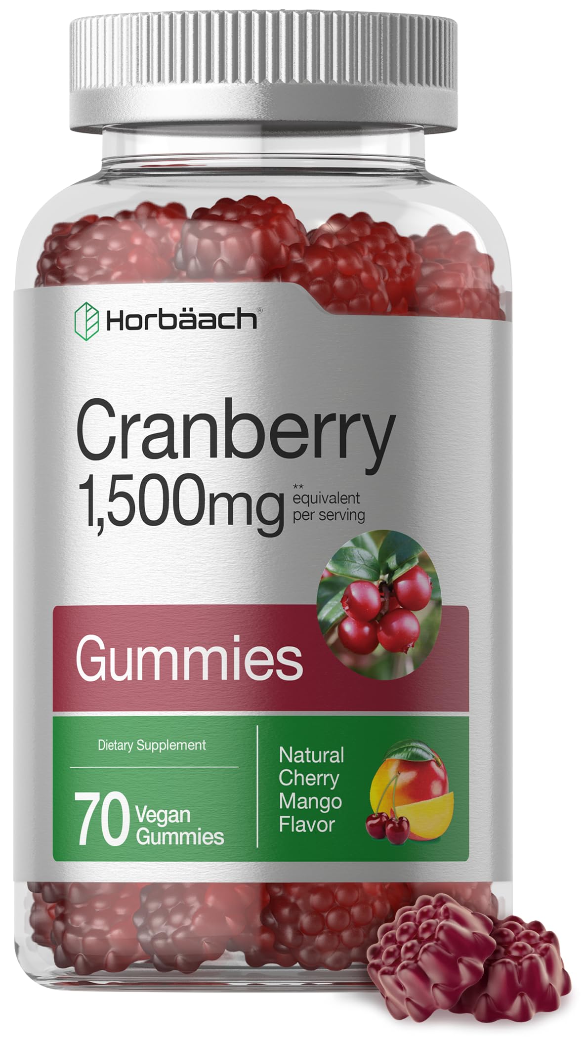 Foto 2 pulgar | Gomitas De Arándanos Horbäach Veganas 500 Mg Con Sabor A Cereza Y Mango - Venta Internacional.