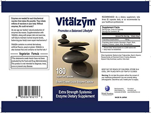 Foto 3 pulgar | Suplemento Vitälzym Vitalzym Enzimas Proteolíticas Sistémicas 18 - Venta Internacional.