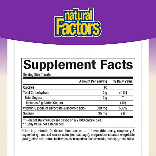 Foto 3 pulgar | Obleas Masticables para Niños con Vitamina C Natural Factors 500 Mg 90 Masticables - Venta Internacional