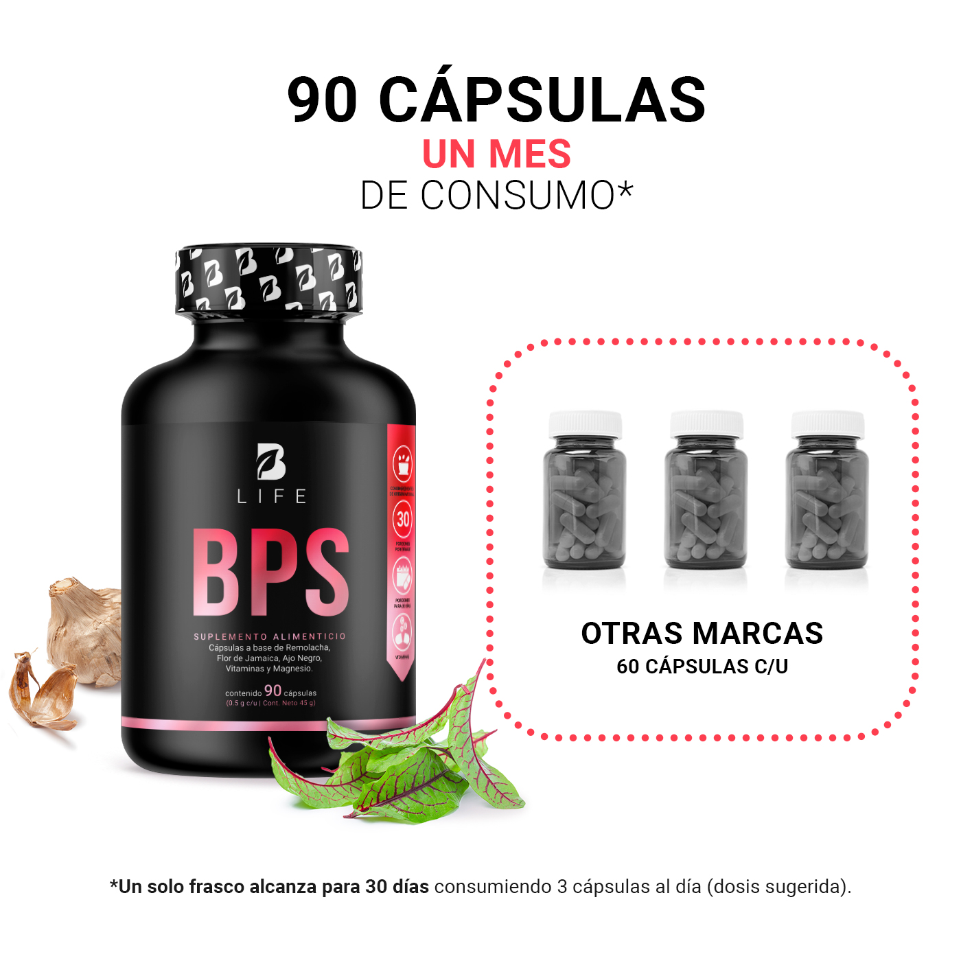 Foto 4 pulgar | Suplemento B Lkife Bps de 90 Cápsulas