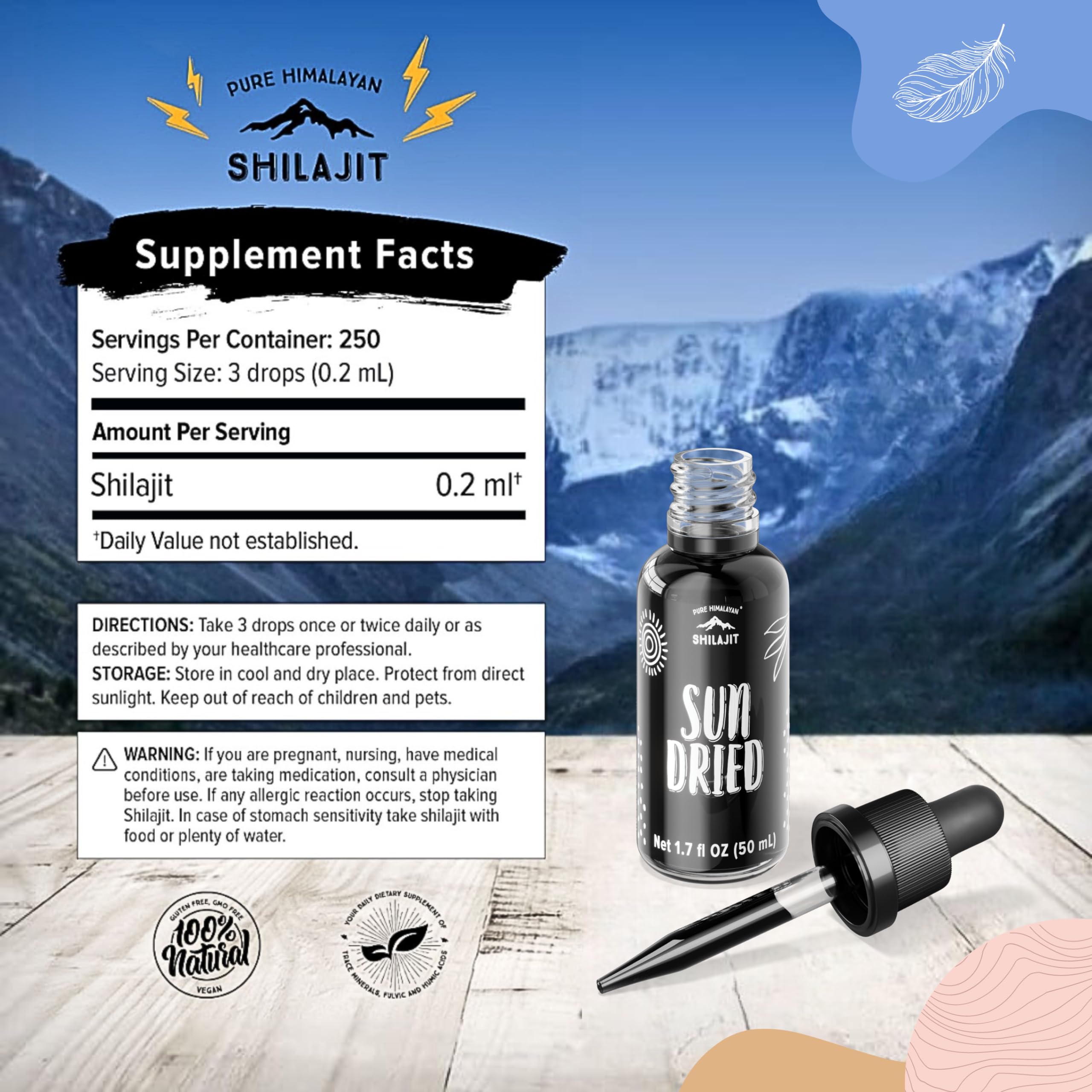 Foto 4 pulgar | Suplemento: Gotas Líquidas Puras Shilajit Del Himalaya 50 ml - Venta Internacional