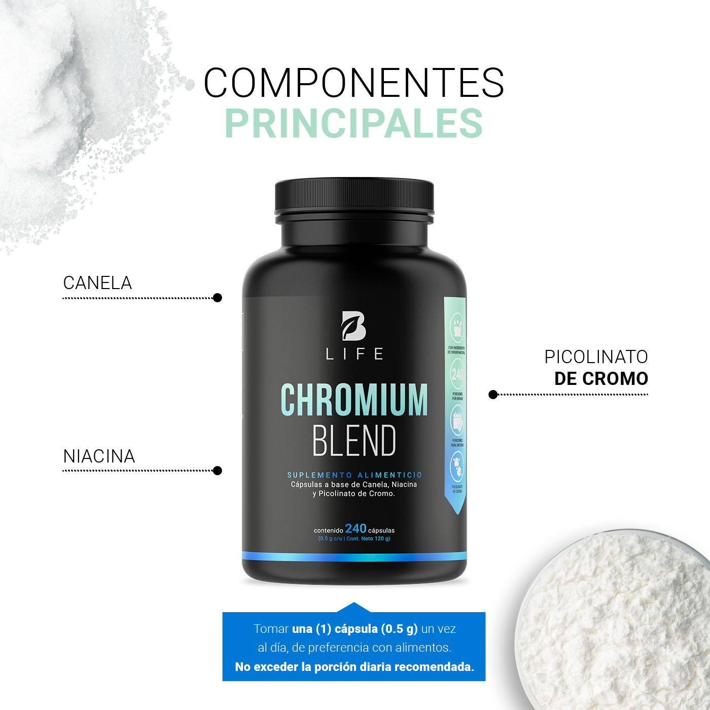 Foto 4 pulgar | Suplemento B Life Chromium Blend de 240 Cápsulas