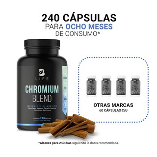 Foto 5 | Suplemento B Life Chromium Blend de 240 Cápsulas