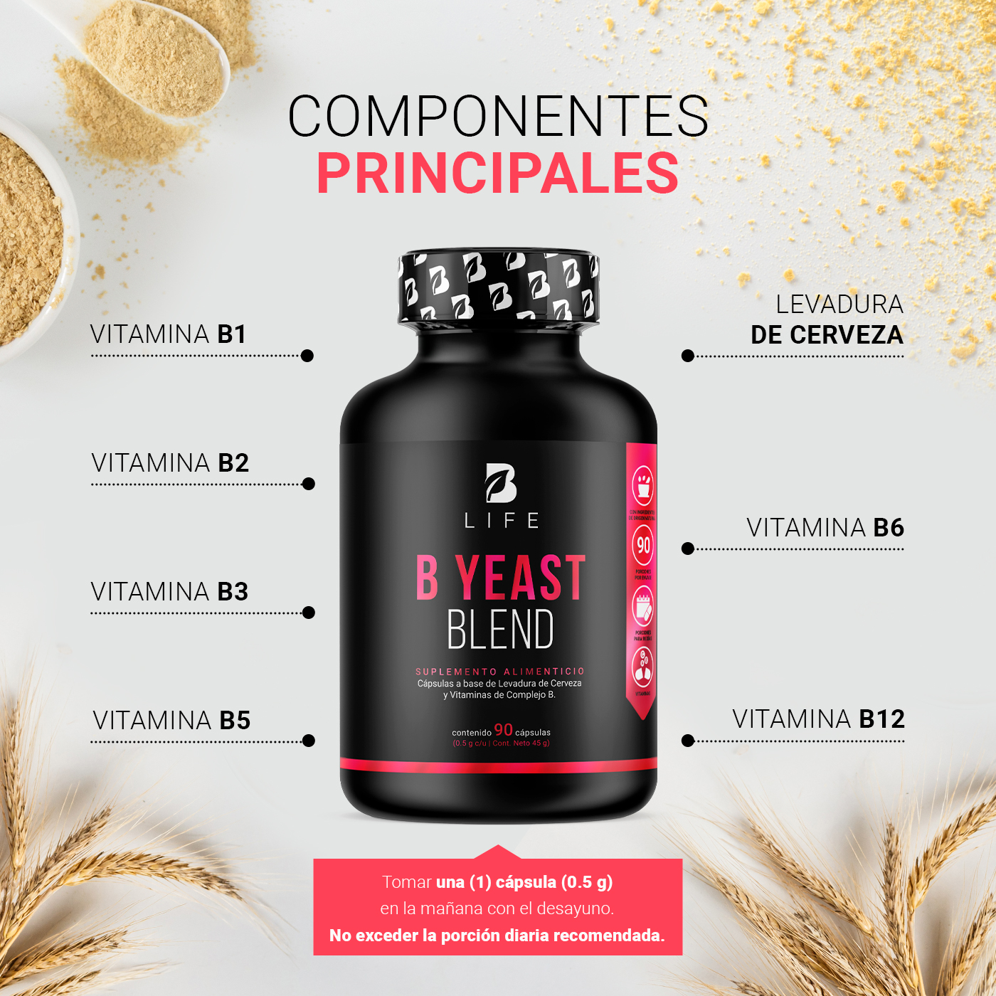 Foto 4 pulgar | Suplemento B Life B Yeast Blend de 90 Cápsulas