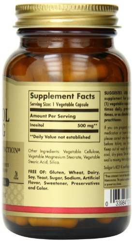 Foto 3 pulgar | Suplemento Solgar Inositol 500 Mg Cápsulas Vegetales - Venta Internacional