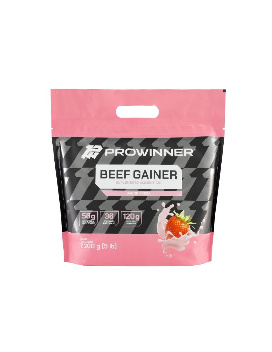 Foto 2 pulgar | Suplemento Beef Gainer ProWinner Sabor Fresa 2.2 kg
