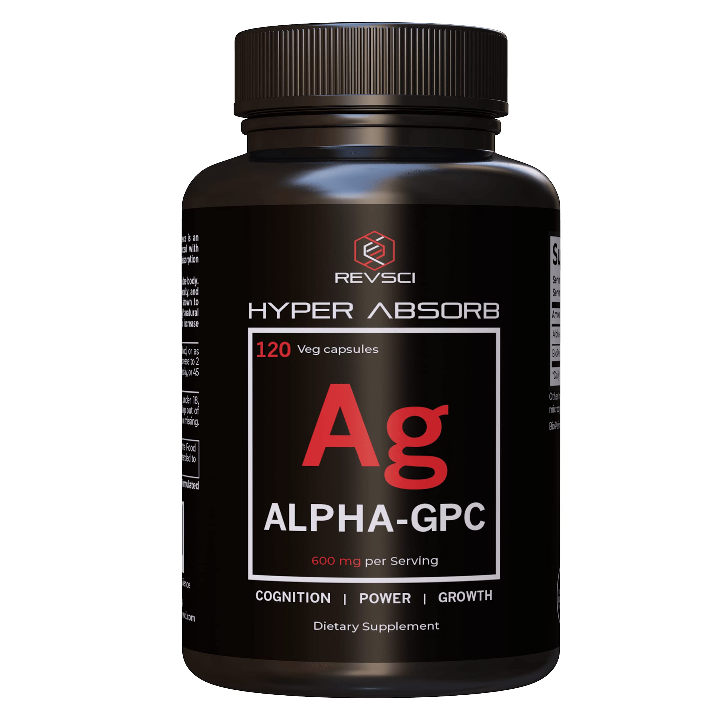 Foto 2 pulgar | Suplementos Revolution Science Alpha Gpc Choline 120 Cápsulas - Venta Internacional