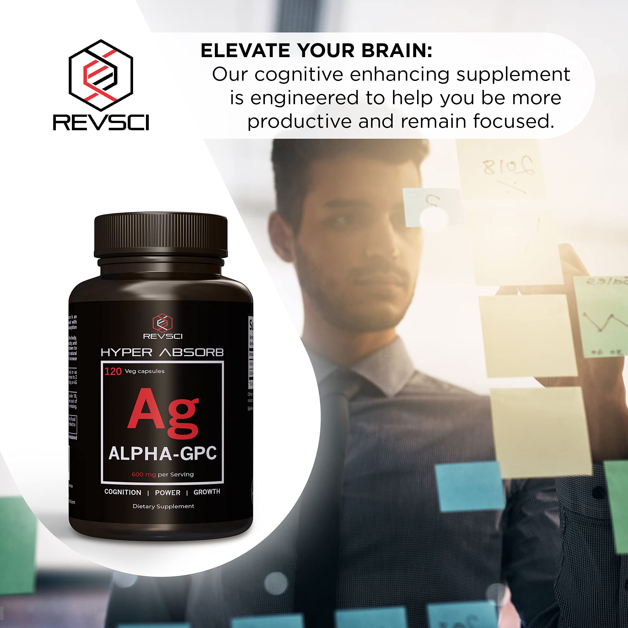 Foto 6 pulgar | Suplementos Revolution Science Alpha Gpc Choline 120 Cápsulas - Venta Internacional
