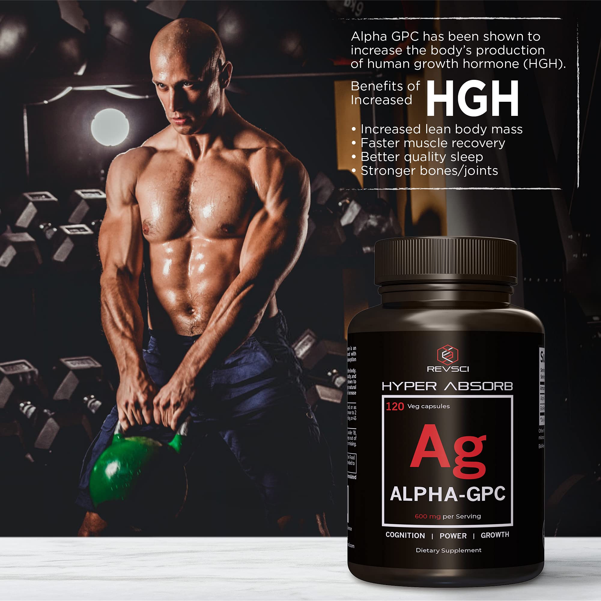 Foto 7 | Suplementos Revolution Science Alpha Gpc Choline 120 Cápsulas - Venta Internacional