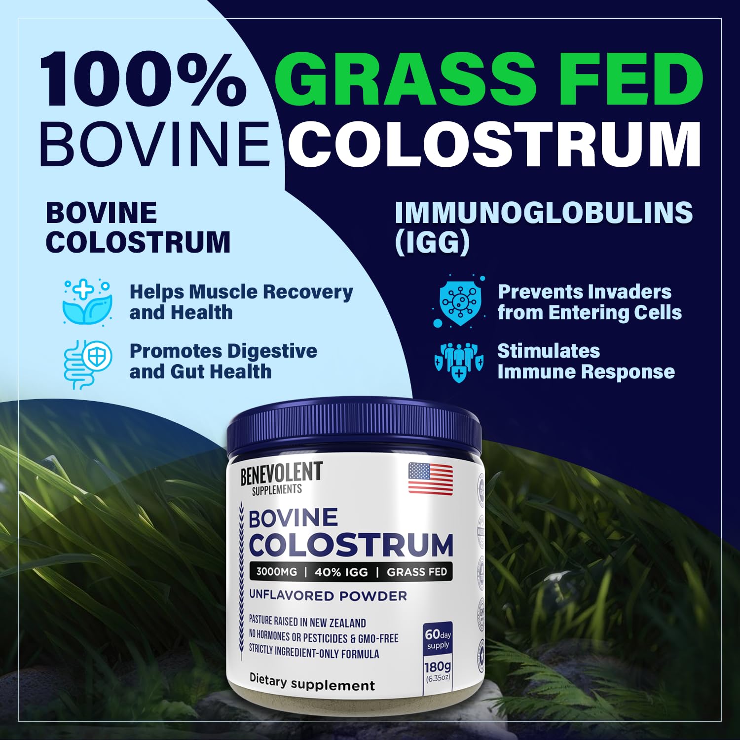 Foto 8 pulgar | Suplemento de Calostro Bovino en Polvo 3000 Mg 40% IGG 60 Porciones - Venta Internacional