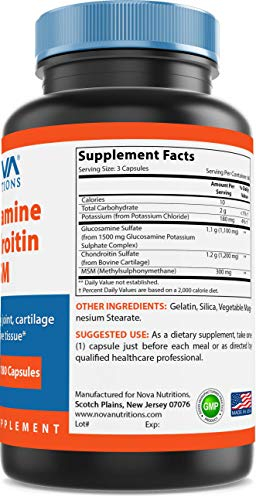 Foto 5 pulgar | Suplemento Glucosamina Condroitina MSM 2600m de Nova Nutritions - Venta Internacional